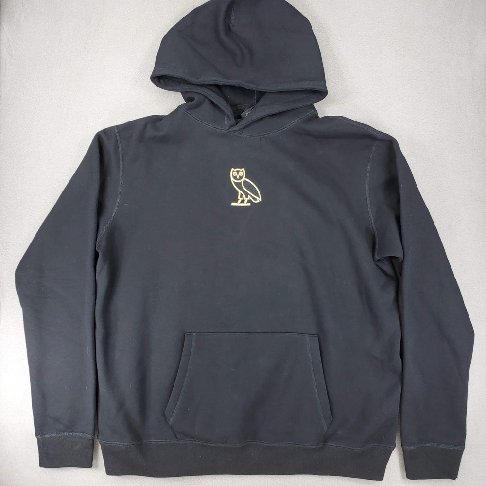 OVO October's Very Own Hoodie Mens XL Black Gold Owl Embroidered Canada Hooded